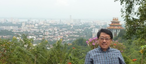 At my back is the township of Georgetown of Penang. 