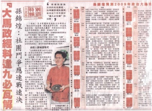 Accurate Prediction from Master Soon in Kwong Wah Jit Poh & Sin Chew Jit Poh
