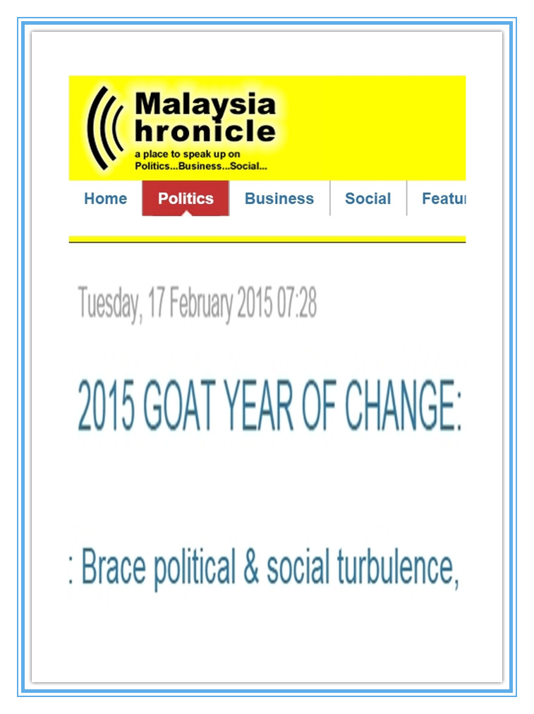 Malaysia Chronicles With Master Soon Year 2015