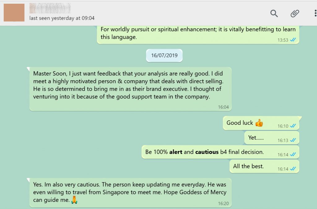 BaZi Testimonial