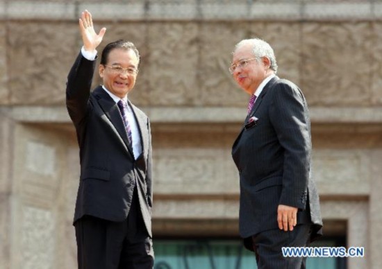 China Malaysia Chinese Premier Wen Jiabao (L) meets with his Malaysian counterpart Najib Tun Razak in Kuala Lumpur, Malaysia, April 28, 2011. Both countries agree to made a four-point proposal to further strengthen China-Malaysia ties during a meeting with my Prime Minister, Najib Tun Razak in Kuala Lumpur.